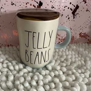 New Rae Dunn Jelly Bean Mug With Wooden Lid
